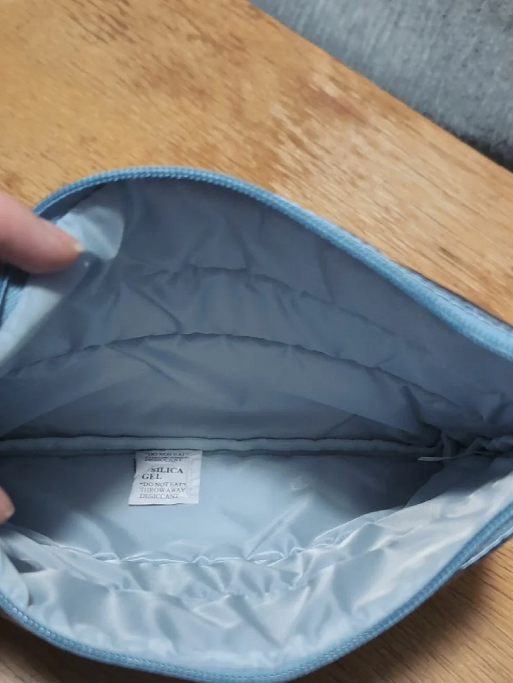 Puffer Quilted Cosmetic Bag in Slate Gray